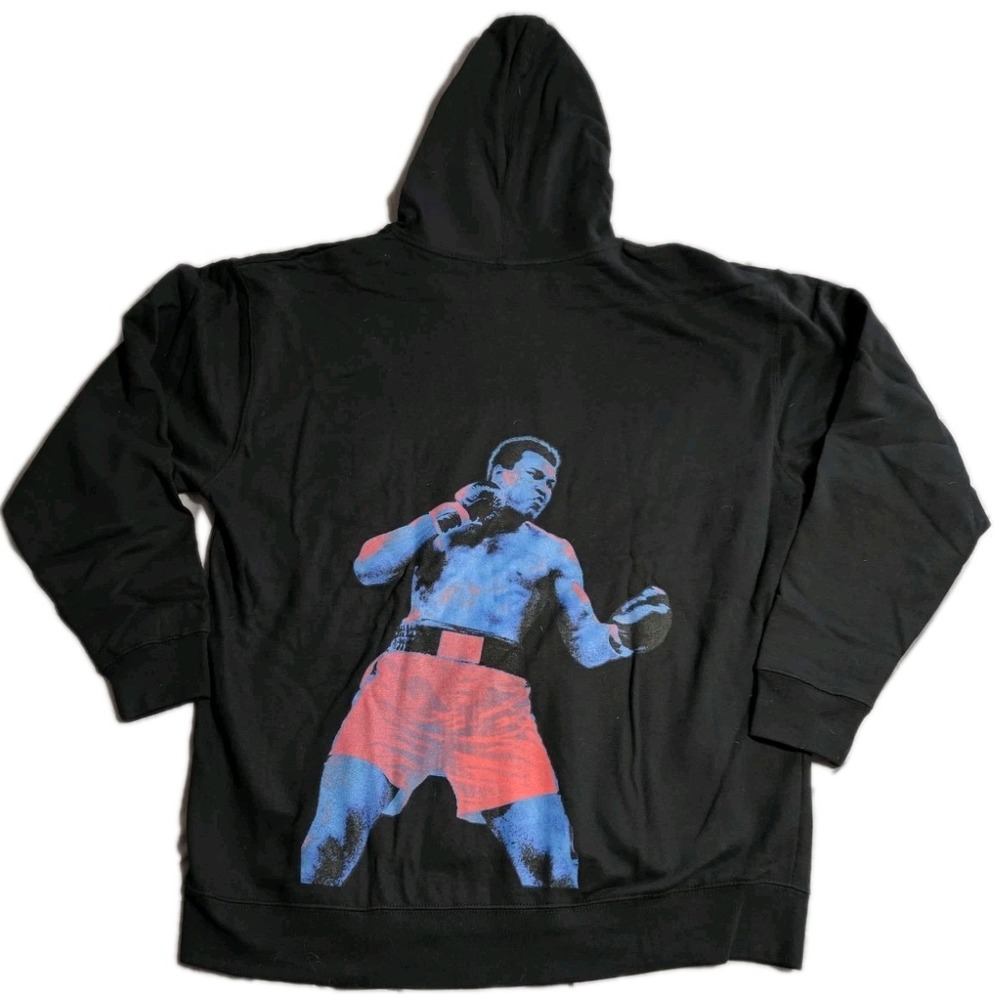NEW Muhammad Ali Contenders Zip Hoodie XL‎ Black Boxing Graphic Sweatshirt